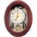Rhythm (Japan) - 16 "Inch  Magic Motion Clocks Wooden Wall Clock- 41.5x52.4x11.6Cm (Silent Movement, Silent Silky Brown Wooden Case)