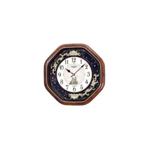 Rhythm Magic Motion Clock 12+12 Melodies & 6 X-Mas Songs (CTS Sound),Hourly Melody,Automatic Melody Silencer by Sensor,Monitor Switch,Volume Control Switch,Double Pendulum (33x49.5x9.2cm)