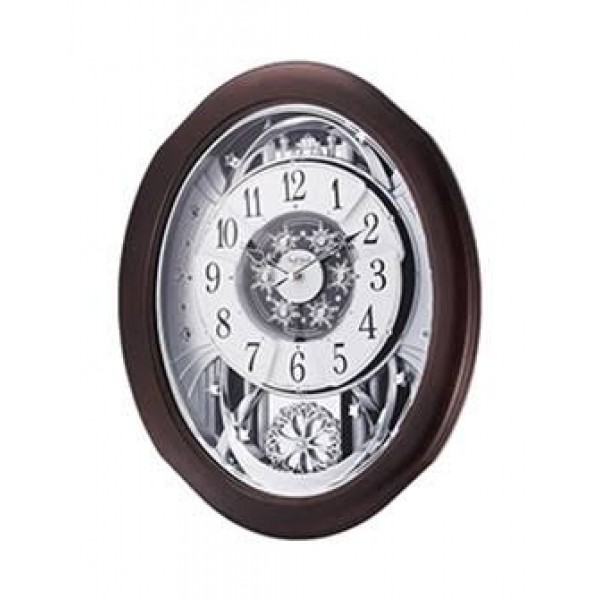 Rhythm (Japan) - 16 "Inch Magic Motion Clocks Wooden Wall Clock- 43x53x13Cm (Silent Movement, Silent Silky Brown Wooden Case) Rhythm (Japan) - 16 "Inch Magic Motion Clocks Wooden Wall Clock- 43x53x13Cm (Silent Movement, Silent Silky Brown Wooden Case)
