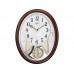 Rhythm (Japan) - 11 "Inch Magic Motion Clocks Wooden Wall Clock- 29.8x37.8x7.7Cm (Silent Movement, Silent Silky Brown Wooden Case)