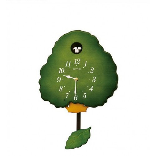 Rhythm(Japan) Auto Night Shut Off Sensor Hourly Mechanical Bird Chirping With Door Cuckoo Clock