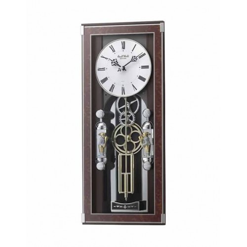 Rhythm (Japan) - 9 "Inch  Magic Motion Clocks Wooden Wall Clock- 23.4x55x9.4Cm (Silent Movement, Silent Silky Brown Wooden Case)