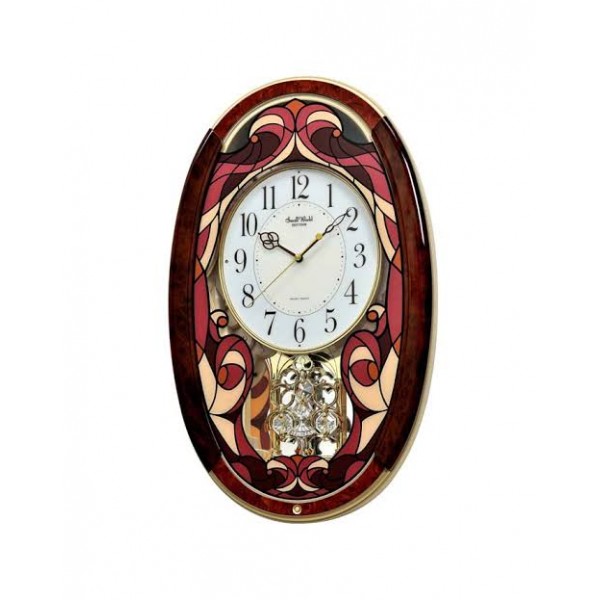 Rhythm (Japan) - 13 "Inch Magic Motion Clocks Wooden Wall Clock- 34.5x55x9.9Cm (Silent Movement, Silent Silky Red Plastic Case) Rhythm (Japan) - 13 "Inch Magic Motion Clocks Wooden Wall Clock- 34.5x55x9.9Cm (Silent Movement, Silent Silky Red Plastic Case)