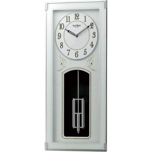 Rhythm Magic Motion Clock 12+12 Melodies & 6 X-Mas Songs (CTS Sound),Hourly Melody,Automatic Melody Silencer by Sensor,Monitor Switch,Volume Control Switch,Double Pendulum (23X55X9.4cm)