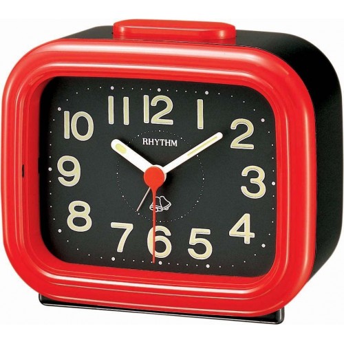 Rhythm (Japan) Plastic Clock Value Added Beep Alarm Table Clock, Numerals Dial, Plastic Case Analogue 11x10x6cms