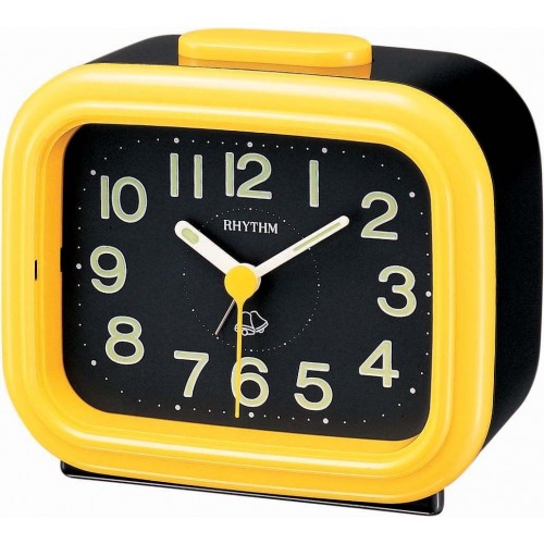 Rhythm (Japan) Plastic Clock Value Added Beep Alarm Table Clock, Numerals Dial, Plastic Case Analogue 11x10x6cms
