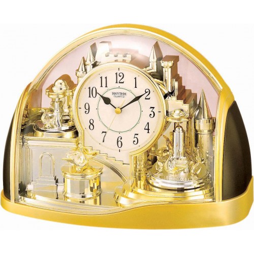 Rhythm(Japan) Gold Contemporary Motion Clock