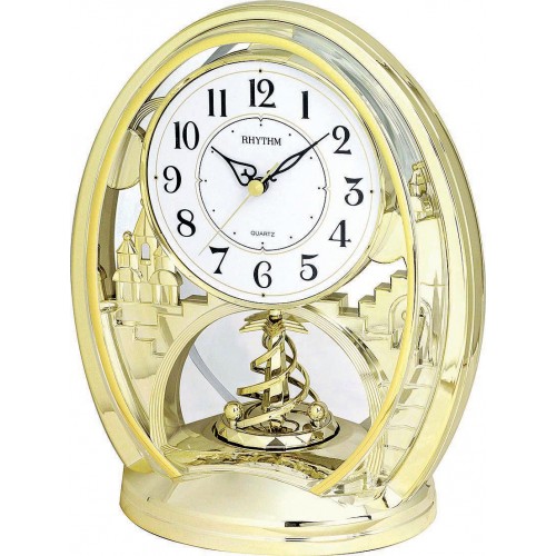 Rhythm(Japan) Contemporary Motion Rotating Pendulum Anniversary Clock 20.8x25.5x13.7cm