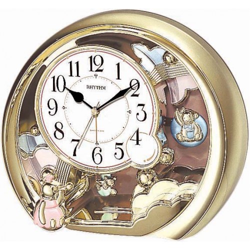 Rhythm Gold Round Contemporary Motion Clock 