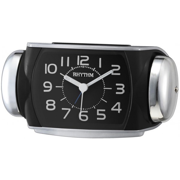 Rhythm black sqaure super silent alarm clocks 10x18x10Cm Rhythm black sqaure super silent alarm clocks 10x18x10Cm