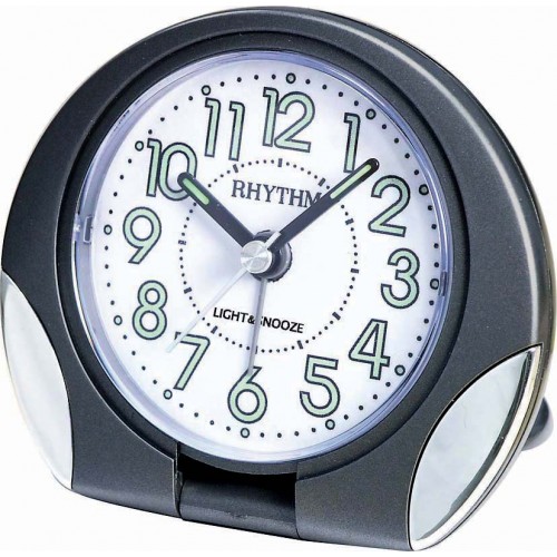 Rhythm(Japan) Gray Plastic Imported Value Added Bell Alarm Clock