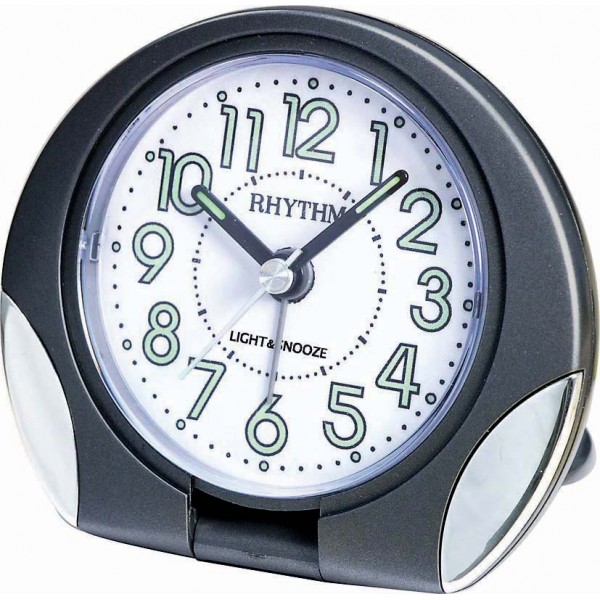 Rhythm(Japan) Gray Plastic Imported Value Added Bell Alarm Clock