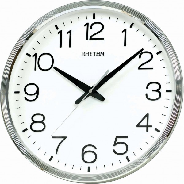 Rhythm(Japan) Basic Wall Clocks 3D NUMERIALS, Silent Silky Move, Vacuum Plating Frame Silver CASE Battery: AA x 1 Rhythm(Japan) Basic Wall Clocks 3D NUMERIALS, Silent Silky Move, Vacuum Plating Frame Silver CASE Battery: AA x 1