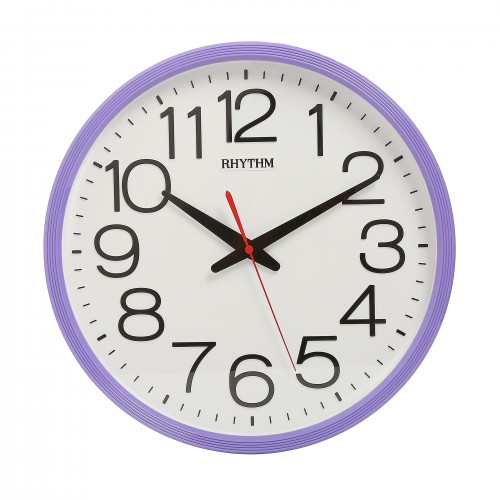 Rhythm (Japan) Basic Wall Clocks 3D NUMERIALS, Silent Silky Move, Injection Color Frame