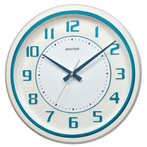 Rhythm Analog 34 cm X 4 cm Wall Clock  (Silver, With Glass)