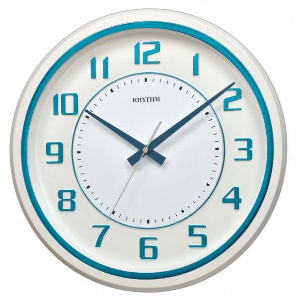 Rhythm Analog 34 cm X 4 cm Wall Clock  (Silver, With Glass)