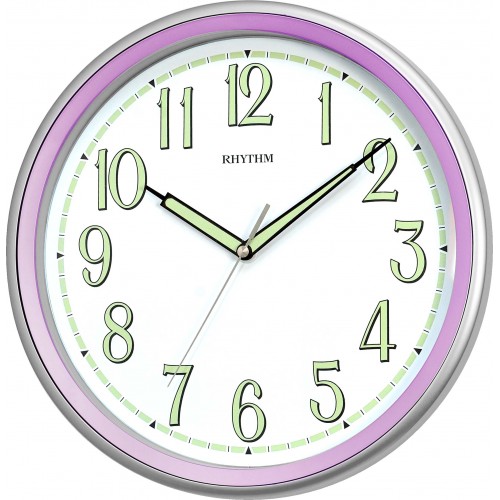 Rhythm Analog 31.5 cm X 4.8 cm Wall Clock  (Pink, With Glass)
