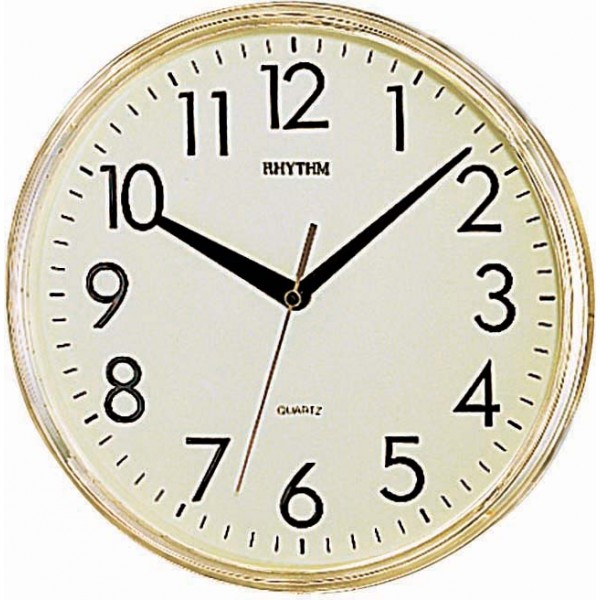 Rhythm (Japan) Plastic Round Clock Value Added Wall Clock 3D Numerals, Silent Silky Move Plastic Case Analogue ⌀26x26x5.0cms
