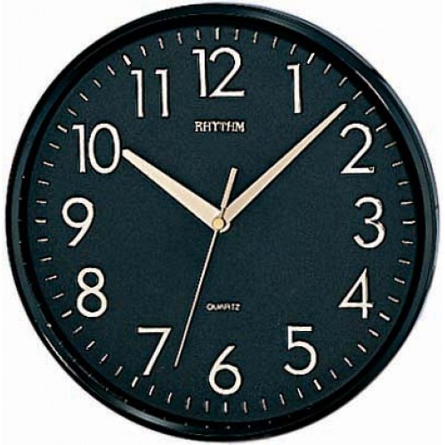 Rhythm (Japan) Plastic Round Clock Value Added Wall Clock 3D Numerals, Silent Silky Move Plastic Case Analogue ⌀31.2x31.2x5.0cm