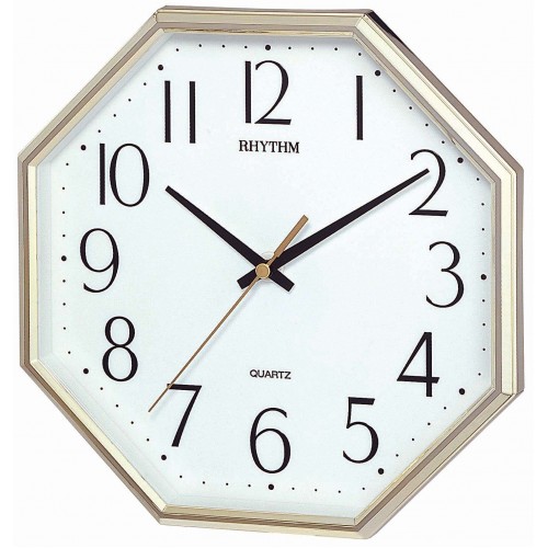 Rhythm (Japan) Basic Wall Clocks 3D numerials Gold Color case
