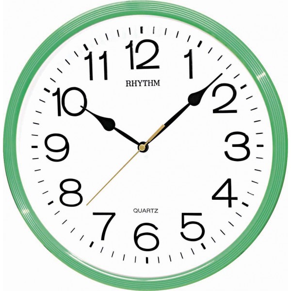 "Rhythm (japan) basic wall clocks 3d numerials green case" "Rhythm (japan) basic wall clocks 3d numerials green case"