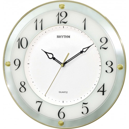 RHYTHM (Japan) Value Added Wall Clocks Silent Silky Move Gold CASE Battery: AA x 1