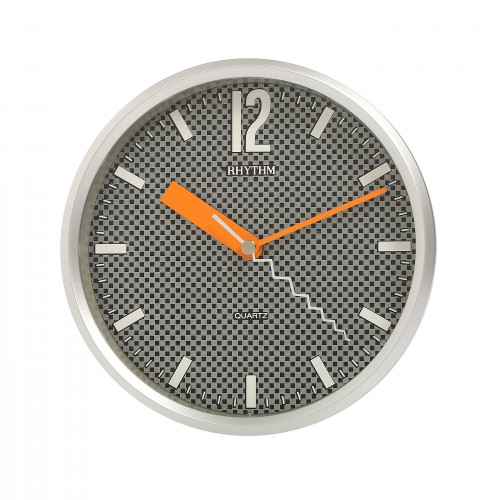 Rhythm (Japan) Plastic Round Clock Value Added Wall Clock 3D Numerals, Silent Silky Move Plastic Case Analogue ⌀18x18x5.0cms