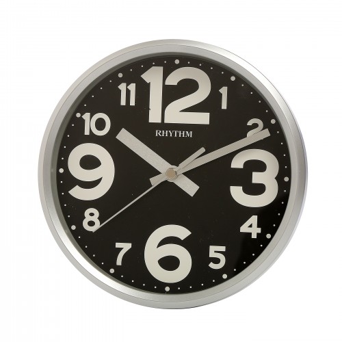 Rhythm (Japan) Plastic Round Clock Value Added Wall & Table Clock 3D Numerals, Silent Silky Move Plastic Case Analogue ⌀18x18x5.0cms