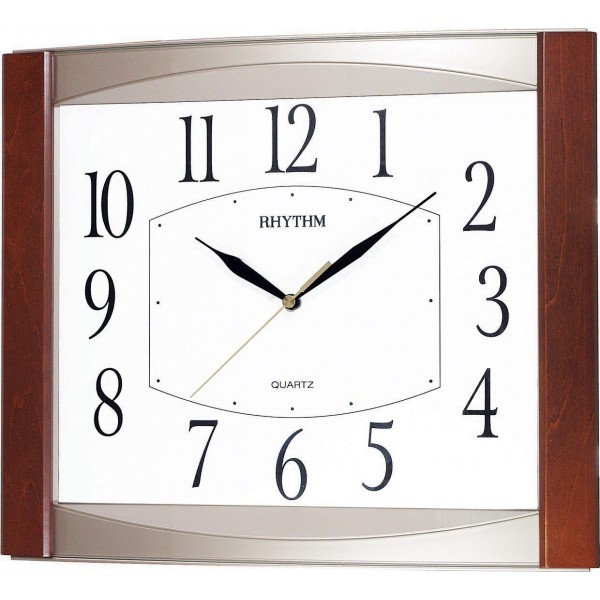Rhythm Convex Glass Wooden Wall Clock 37.0x29.0x4.5cm