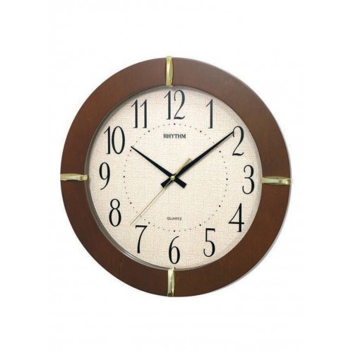 Rhythm (Japan) - 15 "Inch Wooden Wall Clocks Chime Wooden Wall Clock- 39.6x39.6x5.6Cm (Silent Movement, Silent Silky Brown Wooden Case)