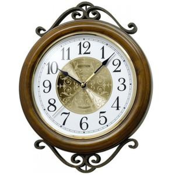 Rhythm (Japan) - 11 "Inch SIP(Sound In Place) Wall Clocks Wooden Wall Clock- 29.2x34.3x4.45Cm (Silent Movement, Silent Silky Brown Wooden Case) Rhythm (Japan) - 11 "Inch SIP(Sound In Place) Wall Clocks Wooden Wall Clock- 29.2x34.3x4.45Cm (Silent Movement, Silent Silky Brown Wooden Case)