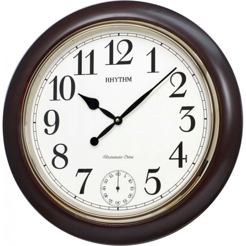 Rhythm SIP(Sound in Place) Wall Clock Sub-Second Hand,Volume Control,Monitor/Demonstration,Autonight Shut Off (55.0x55.0x7.5cm)
