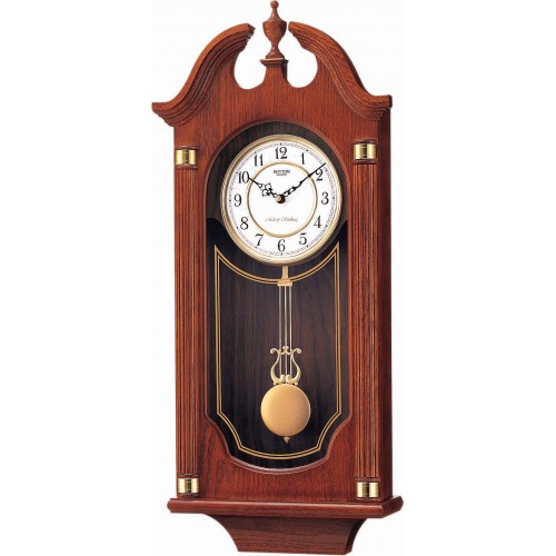Rhythm Wooden Wall Clock Chime Brown 34.0x74.0x11.4cm