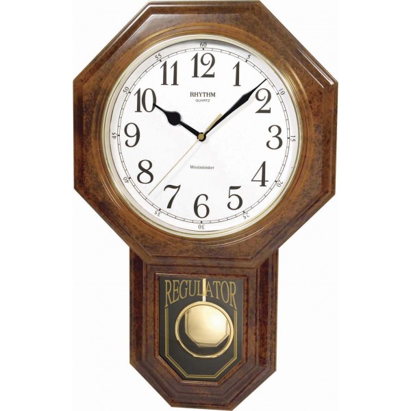 Rhythm (Japan) Westminster Chime and Striking Value Added Wall Clock 11.8 Inch Wall Clock, Pendulam Clock, Musical Clock, Home Decor Clock, Plastic Pendulam Clock, Official Clock, alarm Clock