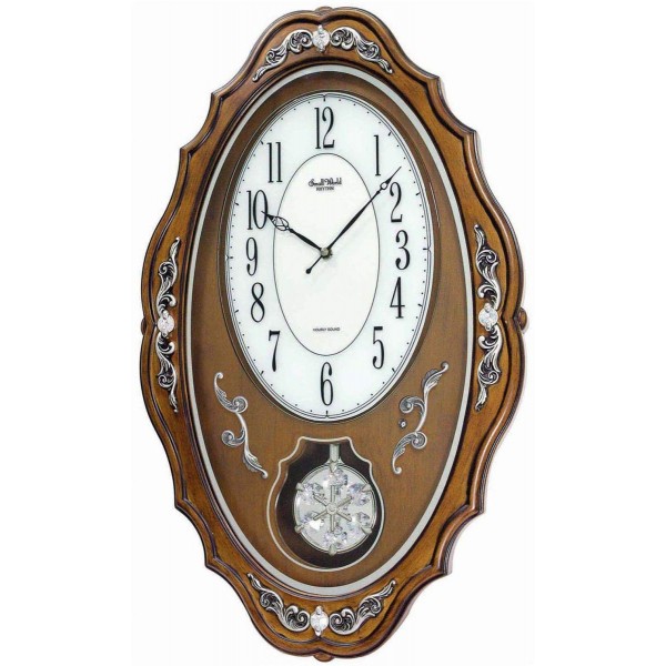 Rhythm (Japan) - 14 "Inch Height Comfort Swing Pendulum Wooden Wall Clock- 36x58x11Cm (Silent Movement, Silent Silky Brown Wooden Case) Rhythm (Japan) - 14 "Inch Height Comfort Swing Pendulum Wooden Wall Clock- 36x58x11Cm (Silent Movement, Silent Silky Brown Wooden Case)