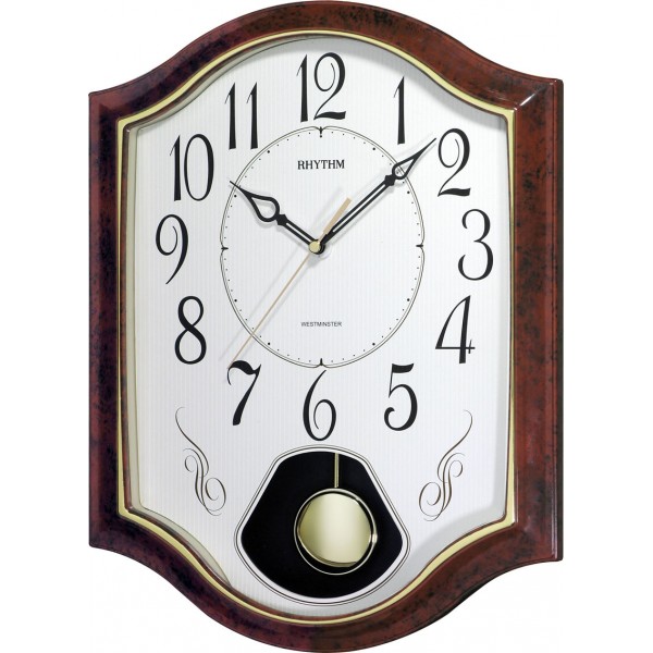 Rhythm (Japan) Westminster Chime and Striking Pendulum Plastic Round Clock Value Added Wall Clock 3D Numerals, Silent Silky Move, Pearl Printing Dial Plastic Case Analogue ⌀32x32x5.0cms Rhythm (Japan) Westminster Chime and Striking Pendulum Plastic Round Clock Value Added Wall Clock 3D Numerals, Silent Silky Move, Pearl Printing Dial Plastic Case Analogue ⌀32x32x5.0cms