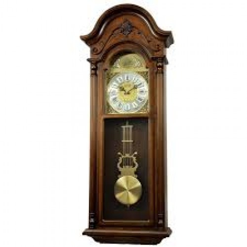 Rhythm (Japan) - 14 "Inch Height SIP(Sound In Place) Wall Clocks Wooden Wall Clock- 36.2x93x13.6Cm (Silent Movement, Silent Silky Brown Wooden Case)