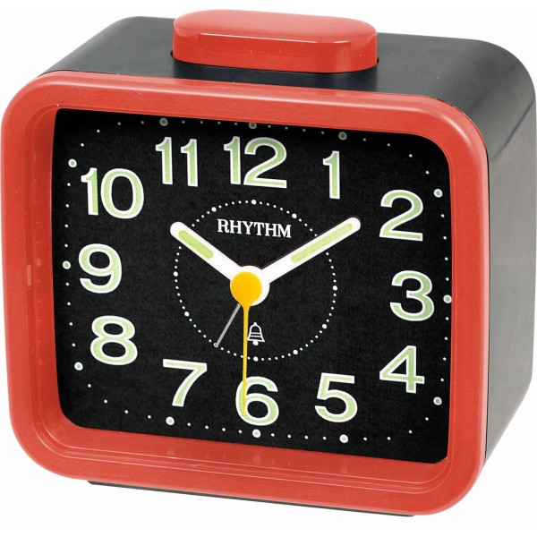Rhythm (Japan) Plastic Clock Value Added Beep Alarm Table Clock, Numerals Dial, Plastic Case Analogue 11x8x4cms