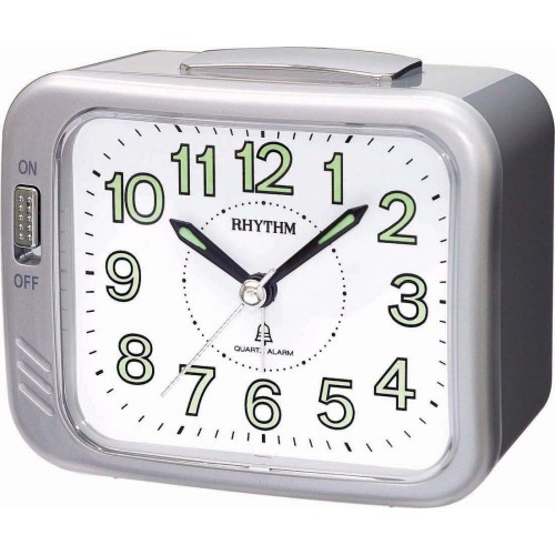 Rhythm (Japan) Plastic Clock Value Added Beep Alarm Table Clock, Numerals Dial, Plastic Case Analogue 11x9x6cms