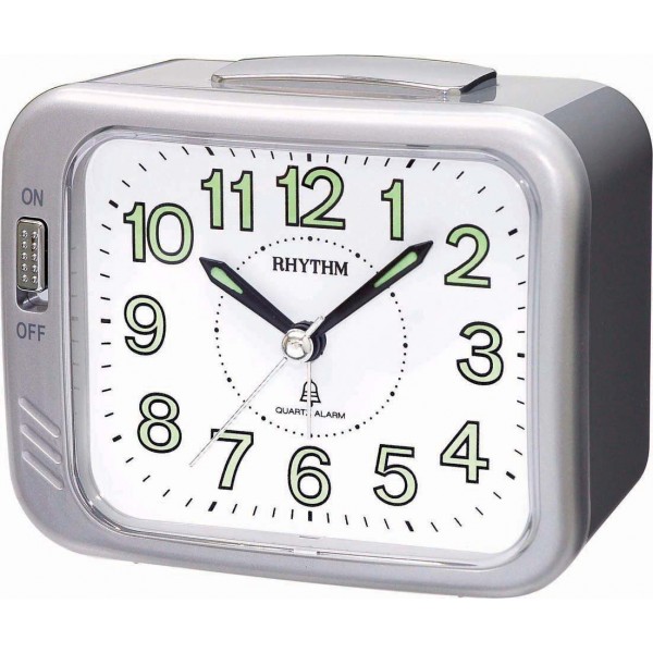 Rhythm (Japan) Plastic Clock Value Added Beep Alarm Table Clock, Numerals Dial, Plastic Case Analogue 11x9x6cms Rhythm (Japan) Plastic Clock Value Added Beep Alarm Table Clock, Numerals Dial, Plastic Case Analogue 11x9x6cms