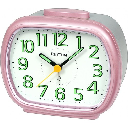 Rhythm(Japan) Pink Plastic Super Silent Alarm Clocks