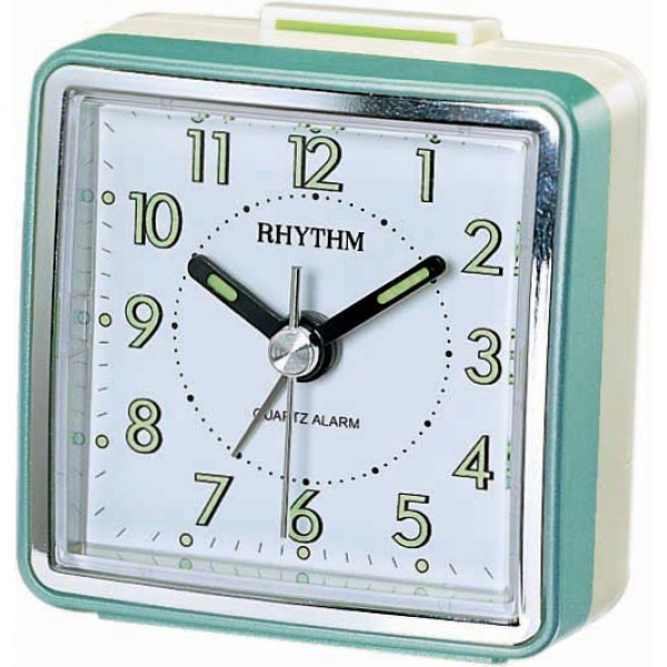 Rhythm (Japan) Plastic Clock Value Added Beep Alarm Table Clock, Tumbling Beep Alarm, See-Through Pack Numerals Dial, Plastic Case Analogue 6x6x4cms