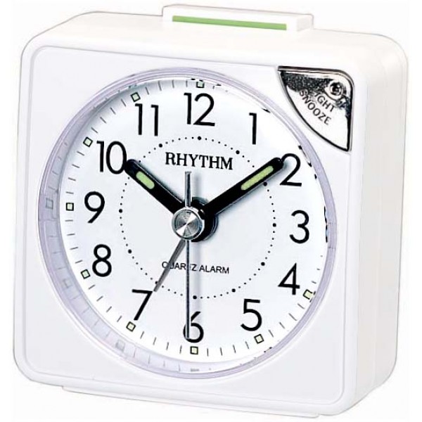 Rhythm (Japan) Plastic Clock Value Added Beep Alarm Table Clock, Tumbling Beep Alarm, See-Through Pack Numerals Dial, Plastic Case Analogue 6x6x4cms Rhythm (Japan) Plastic Clock Value Added Beep Alarm Table Clock, Tumbling Beep Alarm, See-Through Pack Numerals Dial, Plastic Case Analogue 6x6x4cms