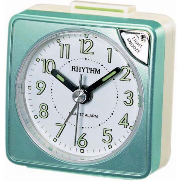 Rhythm (Japan) Plastic Clock Value Added Beep Alarm Table Clock, Tumbling Beep Alarm, See-Through Pack Numerals Dial, Plastic Case Analogue 6x6x4cms Rhythm (Japan) Plastic Clock Value Added Beep Alarm Table Clock, Tumbling Beep Alarm, See-Through Pack Numerals Dial, Plastic Case Analogue 6x6x4cms