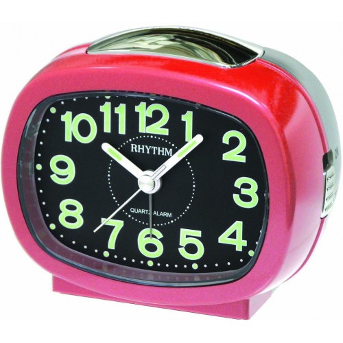 Rhythm (Japan) Plastic Clock Value Added Beep Alarm Table Clock, Numerals Dial, Plastic Case Analogue 9x7x6cms