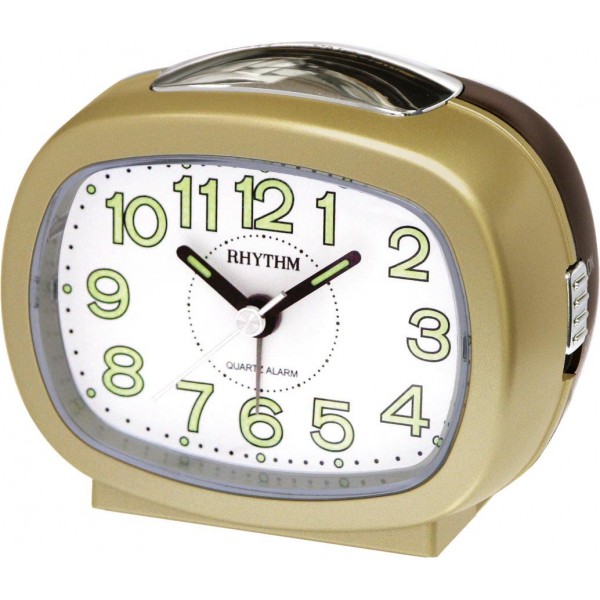 Rhythm(Japan) Gold Plastic Imported Value Added Bell Alarm Clock