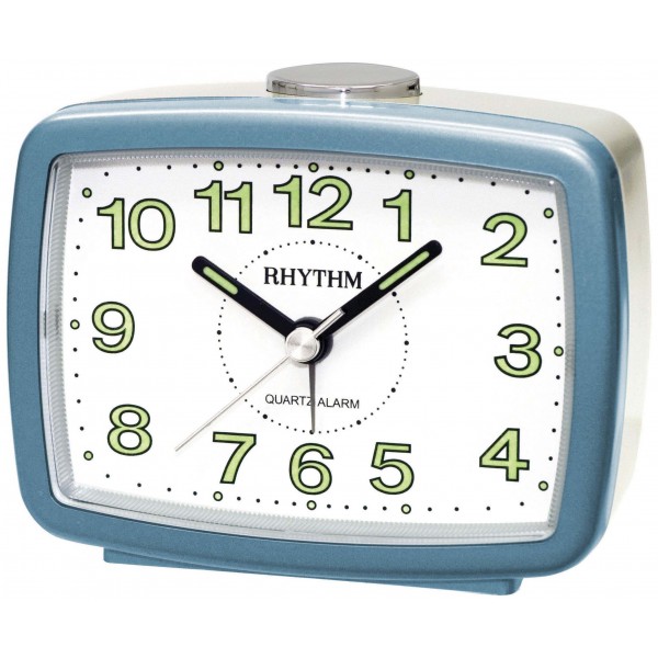 Rhythm (Japan) Plastic Clock Value Added Beep Alarm Table Clock, Numerals Dial, Plastic Case Analogue 9x7x6cms Rhythm (Japan) Plastic Clock Value Added Beep Alarm Table Clock, Numerals Dial, Plastic Case Analogue 9x7x6cms