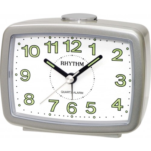 Rhythm (Japan) Plastic Clock Value Added Beep Alarm Table Clock, Numerals Dial, Plastic Case Analogue 9x7x6cms