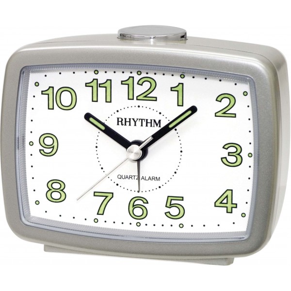 Rhythm (Japan) Plastic Clock Value Added Beep Alarm Table Clock, Numerals Dial, Plastic Case Analogue 9x7x6cms Rhythm (Japan) Plastic Clock Value Added Beep Alarm Table Clock, Numerals Dial, Plastic Case Analogue 9x7x6cms
