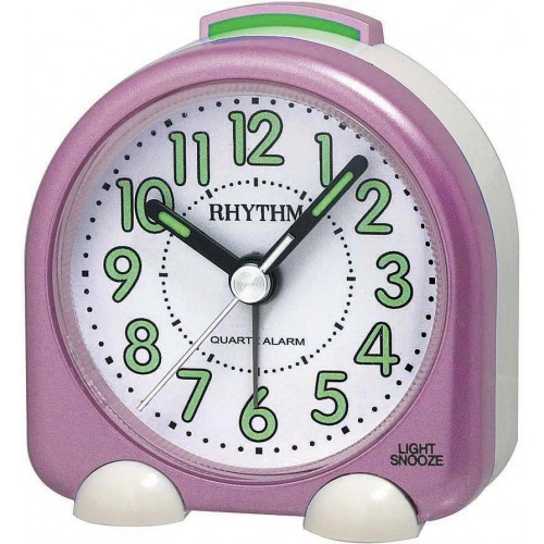 Rhythm (Japan) Plastic Clock Value Added Beep Alarm Table Clock, Tumbling Beep Alarm, See-Through Pack Numerals Dial, Plastic Case Analogue 7x7x3cms